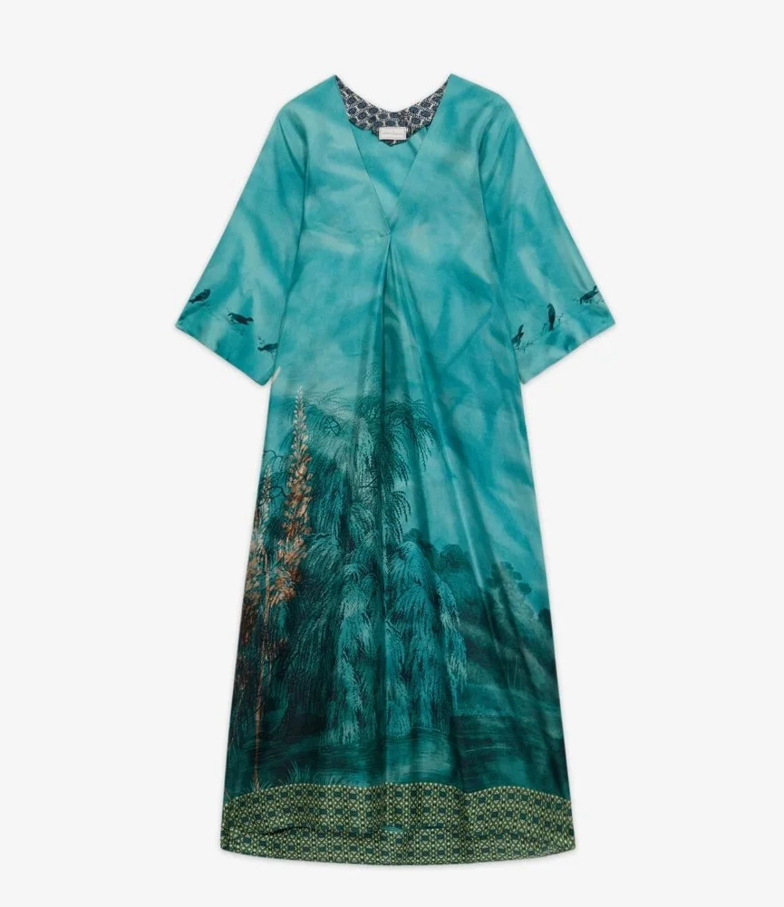 ワンピース PIERRE LOUIS MASCIA Women Dresses ALOES AB12178 514930 Blue PIERRE-LOUIS MASCIA ALOE SILK KAFTAN — SHOP OFF WHITE